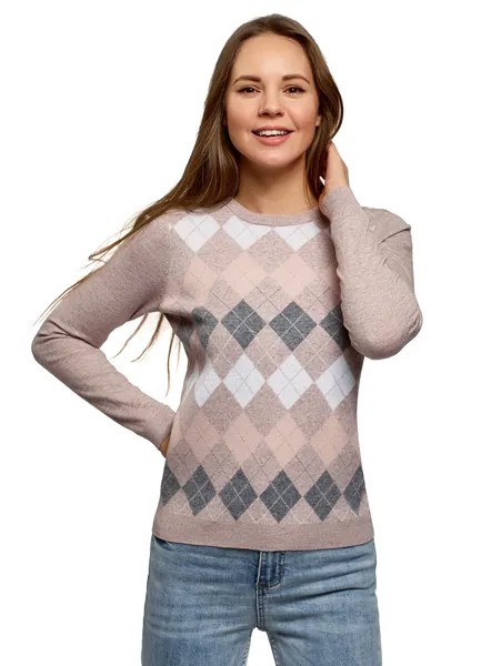 Джемпер женский oodji 63810238-1 бежевый XS