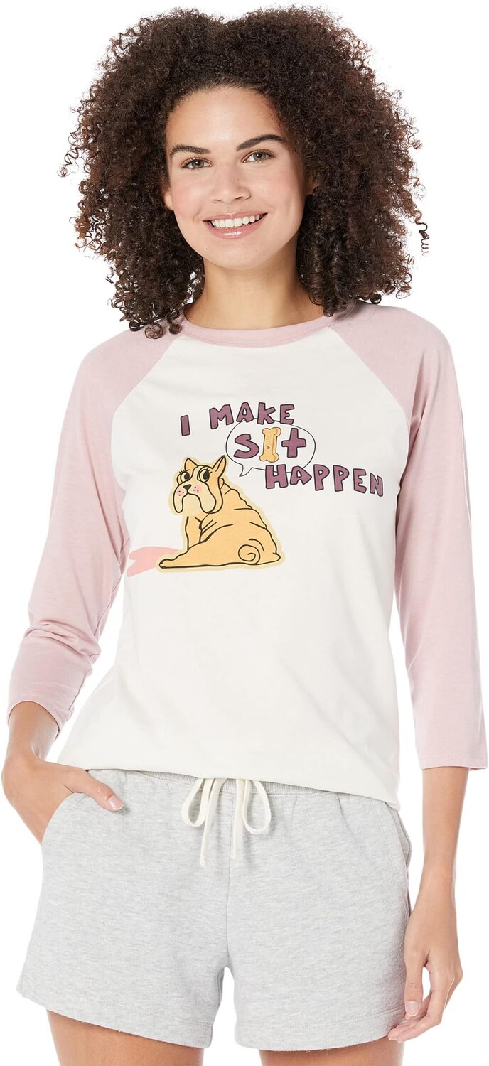Бейсбольная футболка Make Sit Happen SKECHERS, белый