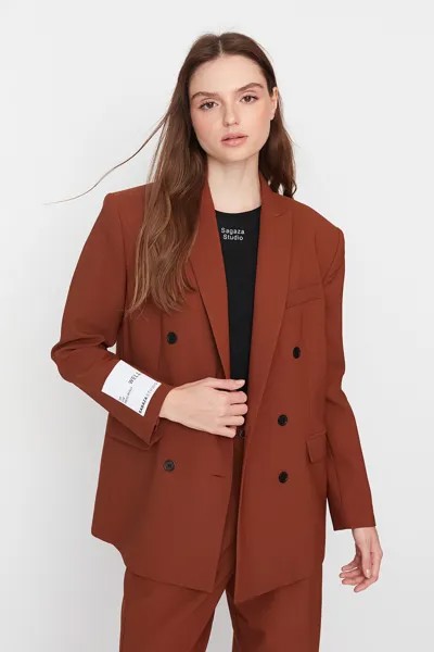 Куртка - Коричневый - Oversize Trendyol, коричневый