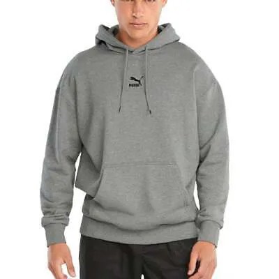 Puma Classics Oversized Pullover Hoodie Mens Grey Casual Outerwear 532138-03