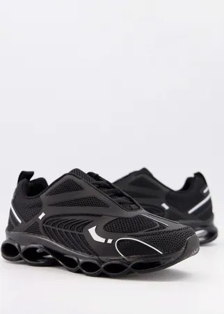 Черные прорезиненные кроссовки со вставками ASOS DESIGN-Черный цвет