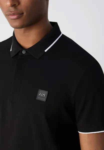 Поло REGULAR FIT IN MERCERIZED WITH LOGO ON PATCH Antony Morato, черный