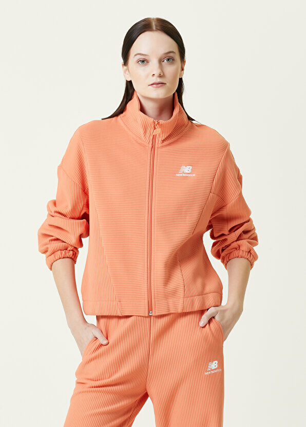 Оранжевая куртка athletics с воротником-стойкой New Balance