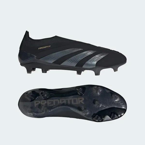 Футбольные бутсы без шнурков Predator Elite для твердого грунта Adidas, цвет Core Black/Carbon/Gold Metallic