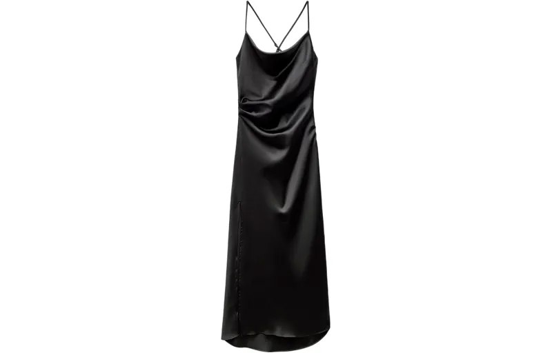 Платье-комбинация женское черное Zara
