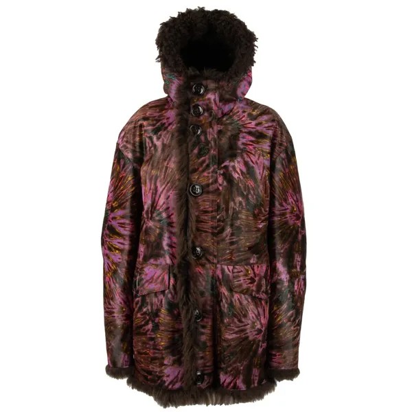 DSQUARED RUNWAY Oversize-парка с мехом ягненка, розовое пальто, размер 38, США 2, XS SM 12350