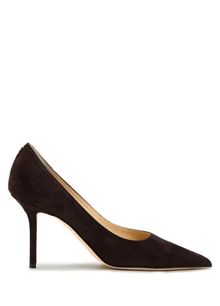 Темно-коричневые замшевые туфли на шпильке love love Jimmy Choo