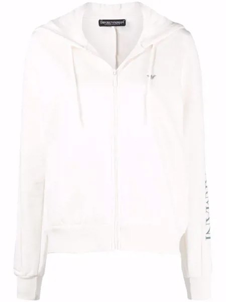 Emporio Armani logo-print sleeve hoodie