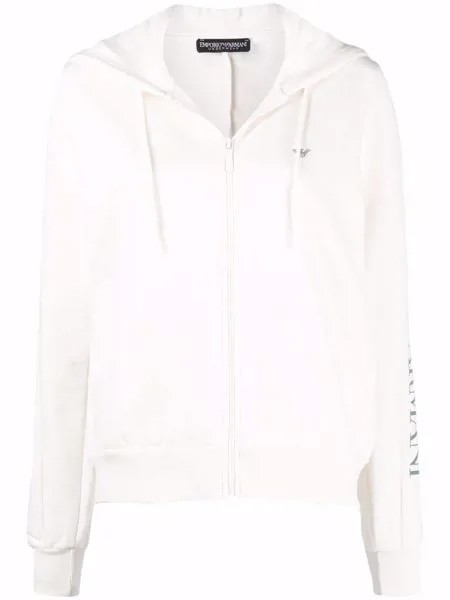 Emporio Armani logo-print sleeve hoodie