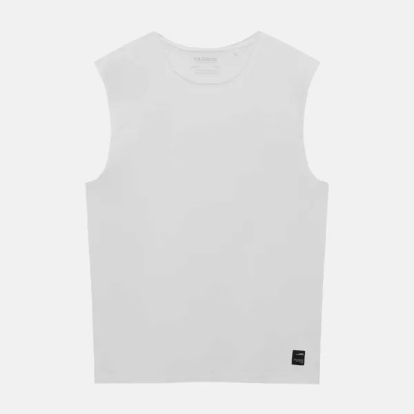 Майка Pull&Bear Garment Dye With Wide Straps, белый