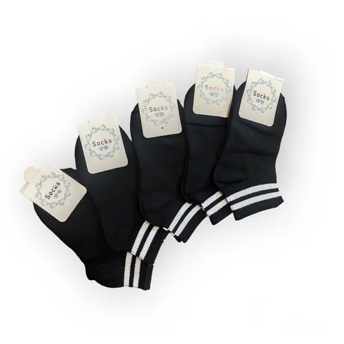 Женские носки  укороченные, на Новый год, 5 пар, размер 35/38, черный
