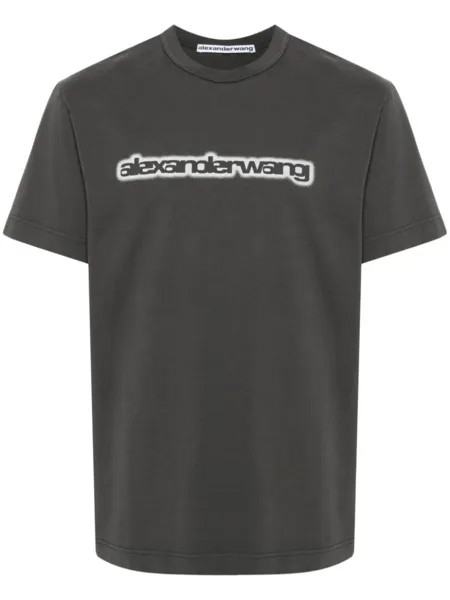 Alexander Wang футболка с логотипом, серый