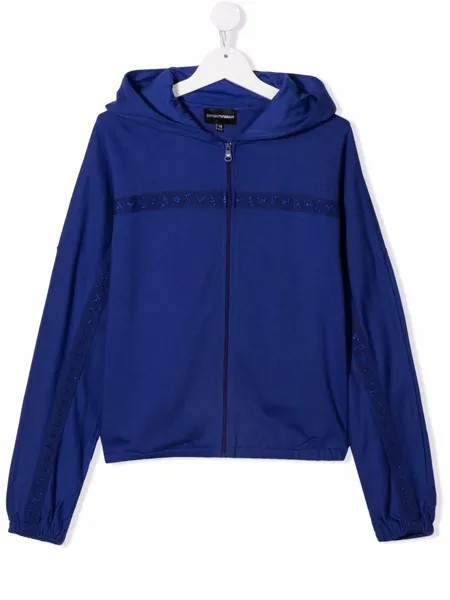 Emporio Armani Kids худи на молнии с блестками
