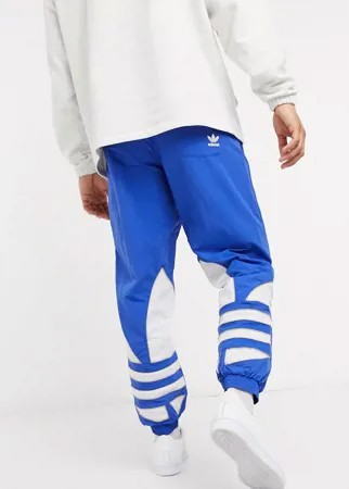 Синие джоггеры с большим трилистником adidas Originals-Синий