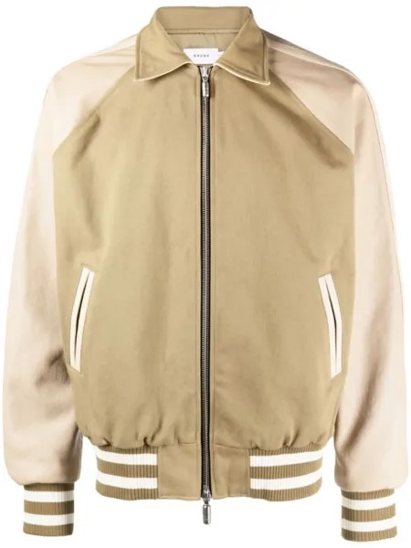 RHUDE бомбер с нашивкой-логотипом, коричневый