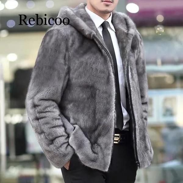 2021 норковая кожа мужская кожаная куртка с лацканами и завязками домашняя кожаная куртка с капюшоном Пальто мужское меховое пальто