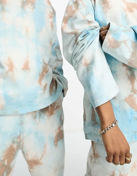 Синий свитшот унисекс в стиле тай-дай ASOS Design