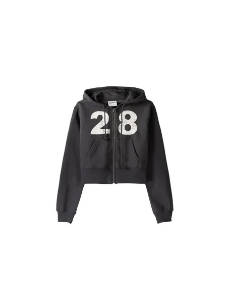 Худи на молнии Bershka, графитовый