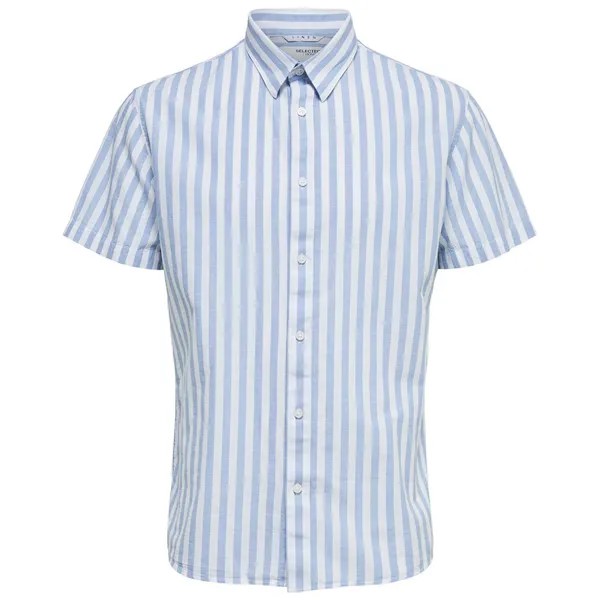 Рубашка с коротким рукавом Selected Slim New Linen Classic, синий