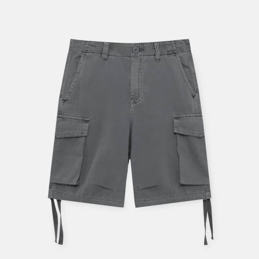 Шорты Pull&Bear Cargo Bermuda, серый