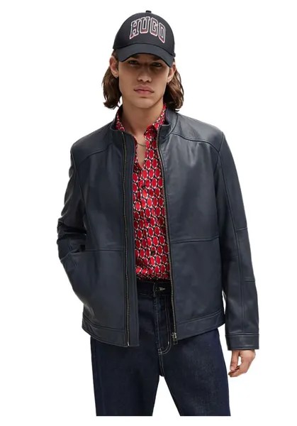Куртка HUGO Lokis2 10257422 Leather, синий