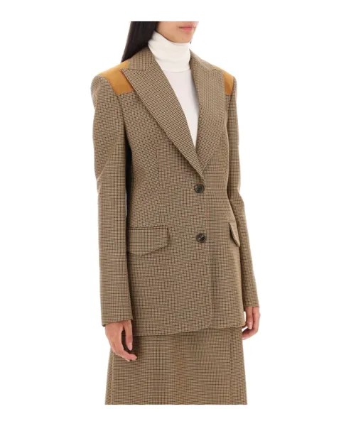Однобортный пиджак с узором «гусиные лапки» Bally, бежевый