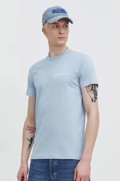 Хлопковая футболка Karl Lagerfeld Jeans, синий