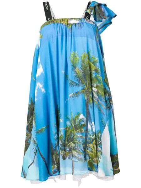 Natasha Zinko платье мини с принтом пальм