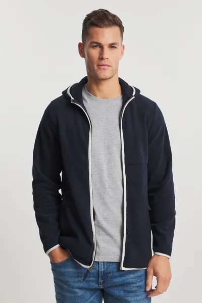 Флисовая толстовка с капюшоном на молнии Jacamo, синий