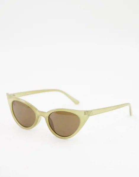 Зеленые женские солнцезащитные очки «кошачий глаз» с затемненными стеклами Jeepers Peepers-Зеленый цвет