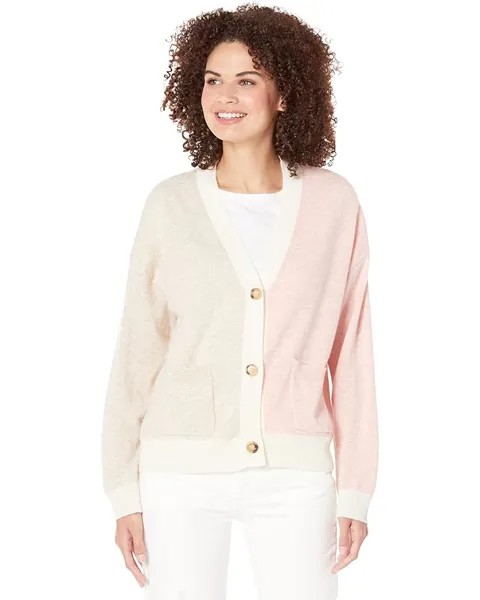 Свитер SUNDRY Two-Tone Boxy Cardigan, цвет Oatmeal/Rosewater