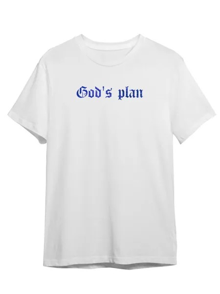 Футболка унисекс Каждому Своё God's plan/Drake/Готика STGO1GB белая L