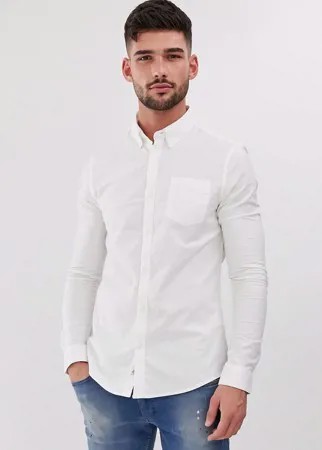 Белая оксфордская рубашка с длинными рукавами Burton Menswear-Белый