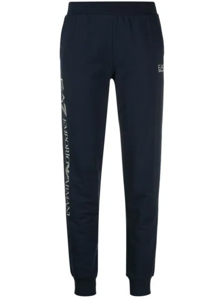 Ea7 Emporio Armani спортивные брюки с логотипом, синий