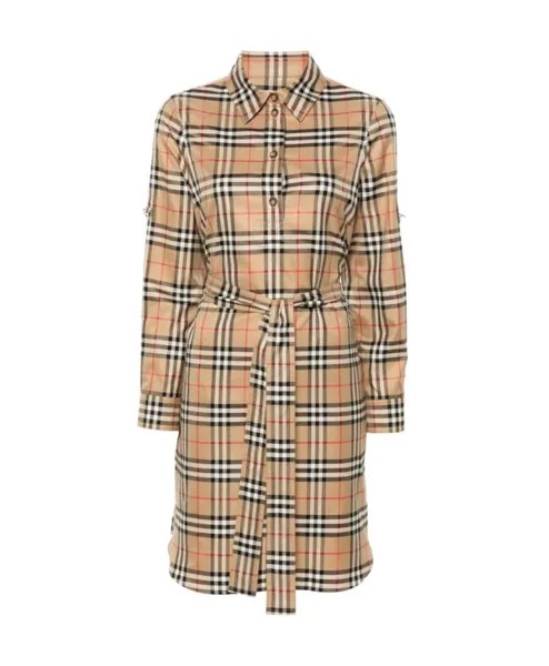 Платье в винтажную клетку из хлопка Burberry, мультиколор