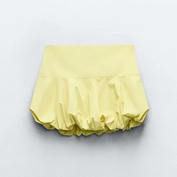 Юбка-мини Zara Balloon, светло-желтый
