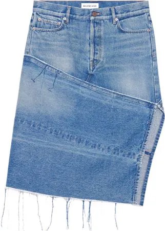 Balenciaga джинсовая юбка с карманами и разрезом