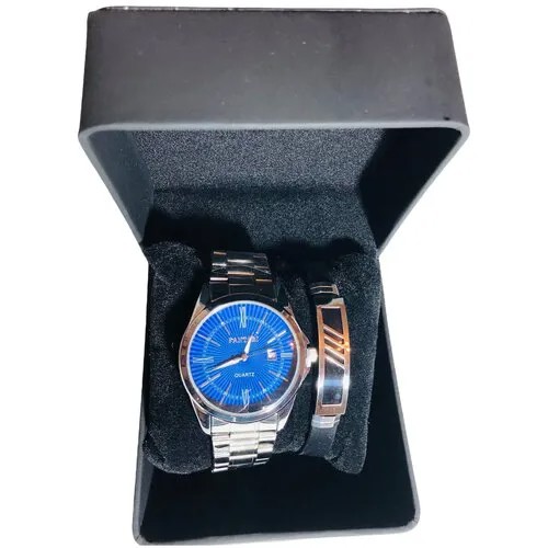 Наручные часы Часы мужские наручные + браслет / Подарочный набор часов / Кварцевые часы, голубой