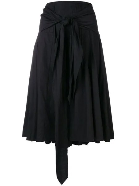 Dries Van Noten Pre-Owned плиссированная юбка с завязкой на поясе