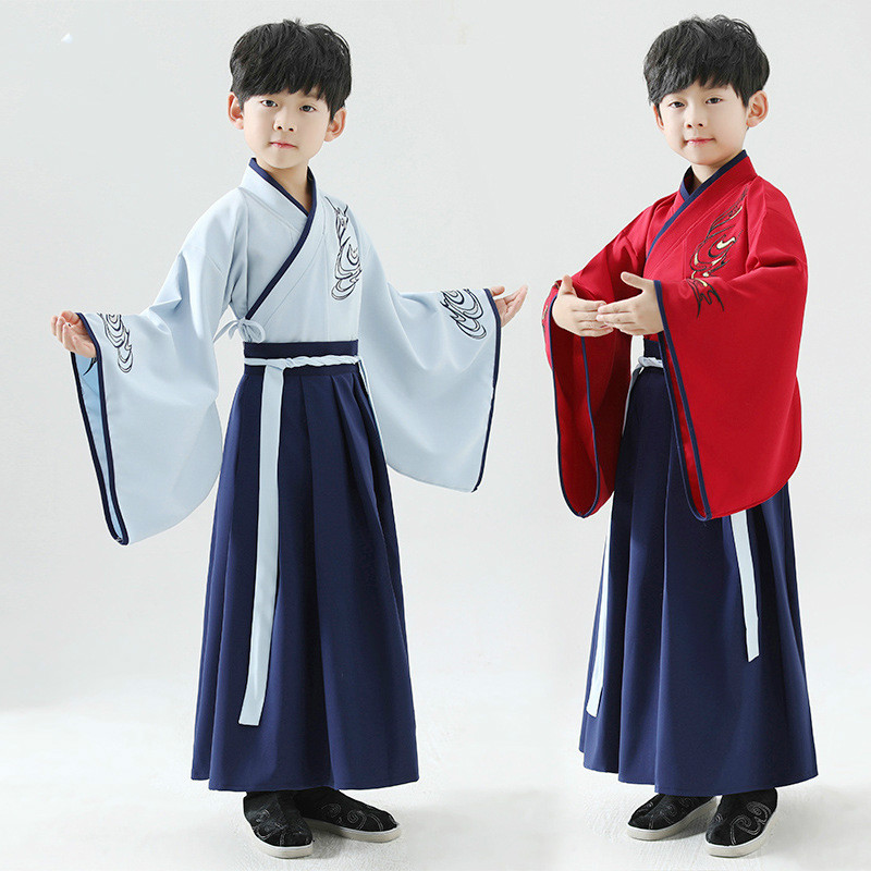 Hanfu Одежда для маленьких мальчиков китайский костюм Китайский ветер китайская культура древний костюм Dizigui полиэстер высокое качество