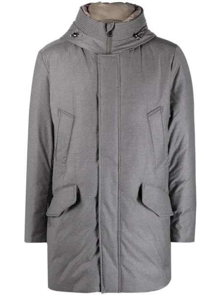 Woolrich парка с высоким воротником и капюшоном, серый