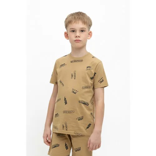 Футболка crockid КР 302304/св.коричневый,энергия города, размер 72/140, коричневый