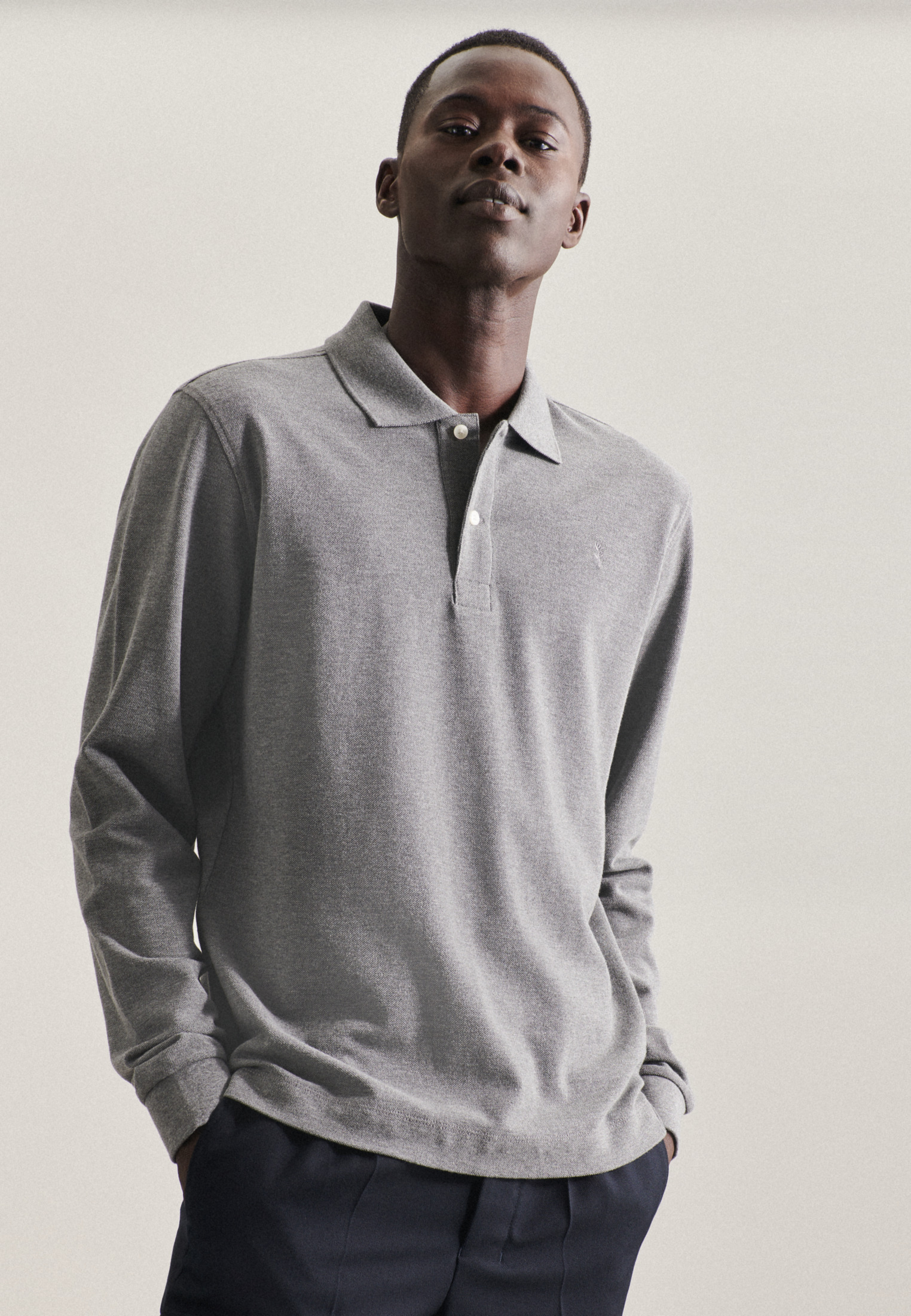 Поло Seidensticker Polo Shirt Slim, серый