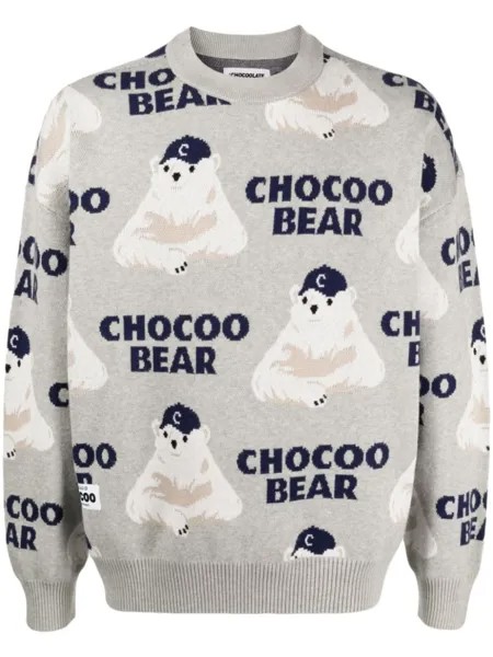 Chocoolate джемпер Chocoo Bear вязки интарсия, разноцветный