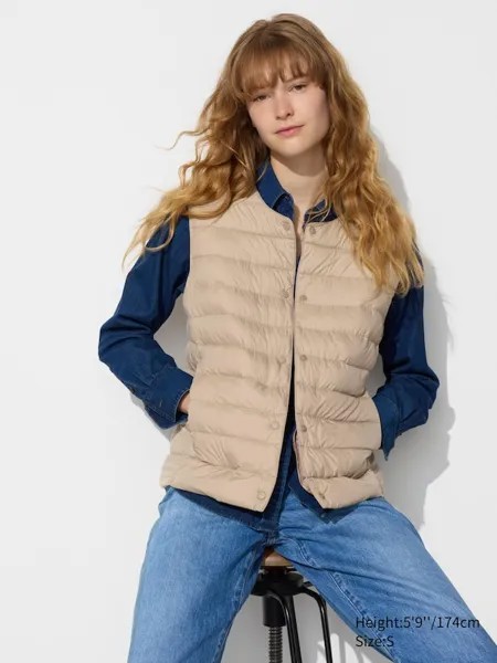 Компактный жилет puffertech Uniqlo, бежевый