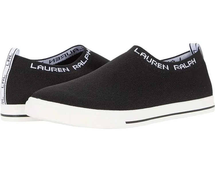 Кроссовки LAUREN Ralph Lauren Jordyn Slip-On Sneaker, цвет Black/Black/Webbing