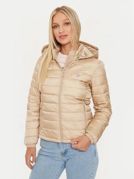 Пуховик regular fit Guess, бежевый