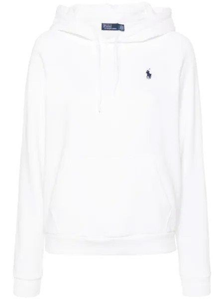 Polo Ralph Lauren худи из джерси с вышитым логотипом, белый