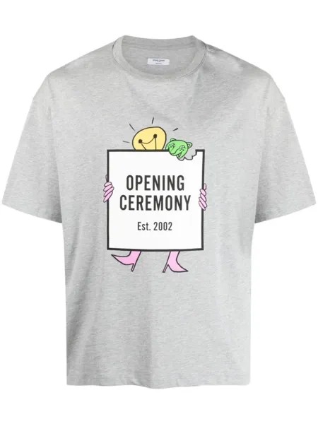 Opening Ceremony футболка с логотипом, серый