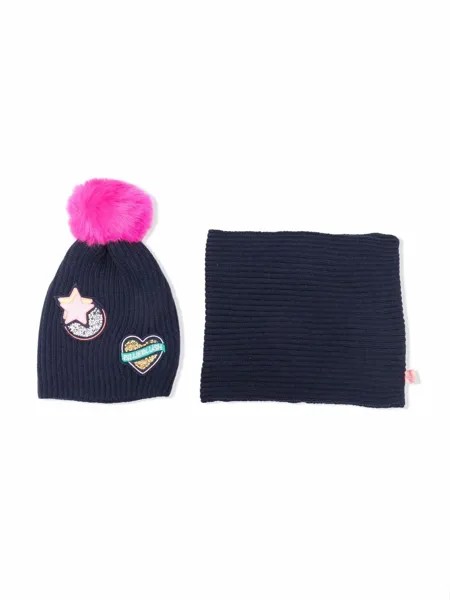 Billieblush комплект из шапки и шарфа в рубчик
